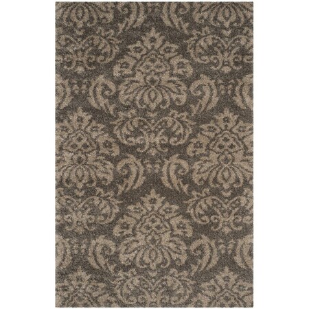 Safavieh Shag Power Loomed Rectangle Rug; Smoke & Beige - 3 ft.-3 in. x 5 ft.-3 in. SG460-7913-3